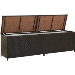 Topdeal Gartenbox Poly Rattan 200x50x60 Cm Braun 30008 -Aufbewahrung im Garten Verkäufe 2022 26971125 4