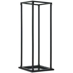 Topdeal Brennholzregal Mit Boden Schwarz 37 X 37 X 113 Cm Stahl 25006