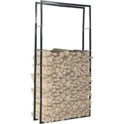 Topdeal Brennholzregal Schwarz 100x25x200 Cm Stahl 25980