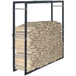 Topdeal Brennholzregal Schwarz 100x25x100 Cm Stahl 25982