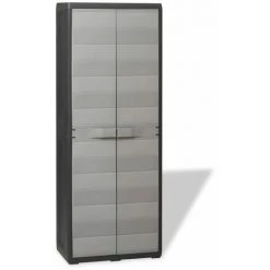Topdeal Gartenschrank Mit 3 Regalböden Schwarz Und Grau 27990