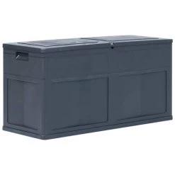 Topdeal Garten-Aufbewahrungsbox 320 L Schwarz 29813