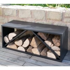 Westmann Stahl Kaminholzregal Holzlager Schwarz 104x34x40 Cm -Aufbewahrung im Garten Verkäufe 2022 27488951 3