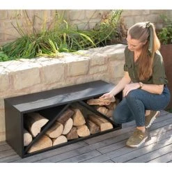 Westmann Stahl Kaminholzregal Holzlager Schwarz 104x34x40 Cm -Aufbewahrung im Garten Verkäufe 2022 27488951 5