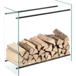 [EN.CASA] Kaminholzregal Oshawa 80x80x35 Cm Glas En.casa