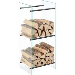 [EN.CASA] Kaminholzregal Oshawa 40x100x35 Cm Glas En.casa