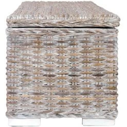 YOUTHUP Aufbewahrungsbox 120 Cm Weiß Kubu-Rattan Und Massivholz Mango -Aufbewahrung im Garten Verkäufe 2022 27653023 4