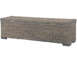 YOUTHUP Aufbewahrungsbox 120 Cm Grau Kubu-Rattan Und Massivholz Mango -Aufbewahrung im Garten Verkäufe 2022 27653025 5