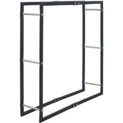 ASUPERMALL Brennholzregal Schwarz 100×25×100 Cm Stahl -Aufbewahrung im Garten Verkäufe 2022 28017020 4