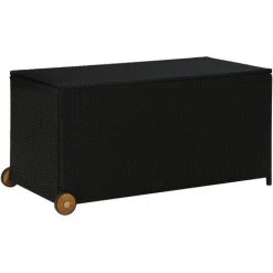 YOUTHUP Garten-Aufbewahrungsbox Schwarz 130x65x115 Cm Poly Rattan