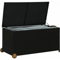 YOUTHUP Garten-Aufbewahrungsbox Schwarz 130x65x115 Cm Poly Rattan -Aufbewahrung im Garten Verkäufe 2022 28729516 5