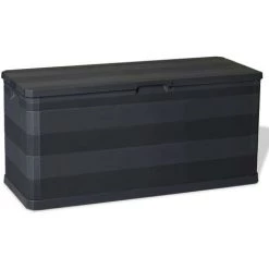 ASUPERMALL Gartenbox Schwarz 117×45×56 Cm