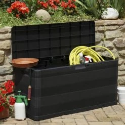 ASUPERMALL Gartenbox Schwarz 117×45×56 Cm -Aufbewahrung im Garten Verkäufe 2022 29056763 3