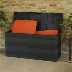 ASUPERMALL Gartenbox Schwarz 117×45×56 Cm -Aufbewahrung im Garten Verkäufe 2022 29056763 4