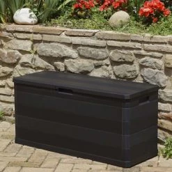 ASUPERMALL Gartenbox Schwarz 117×45×56 Cm -Aufbewahrung im Garten Verkäufe 2022 29056763 5