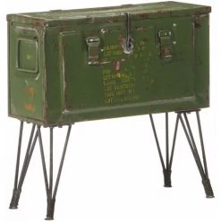 Aufbewahrungskiste Militär-Stil 68x24x66 Cm Eisen VidaXL