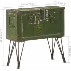 Aufbewahrungskiste Militär-Stil 68x24x66 Cm Eisen VidaXL -Aufbewahrung im Garten Verkäufe 2022 29997400 3