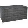 ESTEXO Auflagenbox Polyrattan XXL Aufbewahrungsbox Gartenbox Gartenbox Anthrazit-Grau