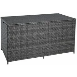 ESTEXO Auflagenbox Polyrattan XXL Aufbewahrungsbox Gartenbox Gartenbox Anthrazit-Grau