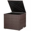 Casaria Poly Rattan Auflagenbox Kissenbox Gartenbox Lounge 75x75x70 Cm Wasserdicht Innentasche Gasdruckfeder Wetterfest Braun