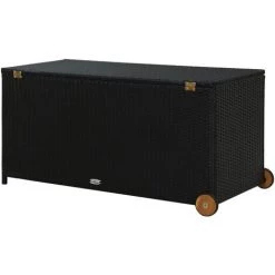 ABCRITAL Garten-Aufbewahrungsbox Schwarz 130x65x115 Cm Poly Rattan -Aufbewahrung im Garten Verkäufe 2022 31475703 4