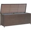 ABCRITAL Garten-Aufbewahrungsbox Braun 120x50x60 Cm Poly Rattan