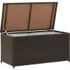 ABCRITAL Gartenbox Poly Rattan 100x50x50 Cm Braun
