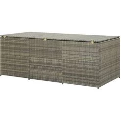 ABCRITAL Gartenbox Poly Rattan 180x90x75 Cm Grau -Aufbewahrung im Garten Verkäufe 2022 31478298 5