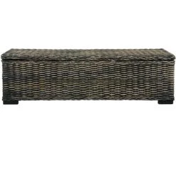 ABCRITAL Aufbewahrungsbox 120 Cm Schwarz Kubu-Rattan Massivholz Mango -Aufbewahrung im Garten Verkäufe 2022 32598050 3