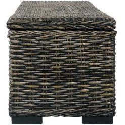 ABCRITAL Aufbewahrungsbox 120 Cm Schwarz Kubu-Rattan Massivholz Mango -Aufbewahrung im Garten Verkäufe 2022 32598050 4