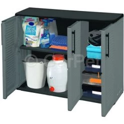 GARPET Gartenschrank 3-türig Kunststoff Balkon Werkstatt Haushalts Schrank Wetterfest -Aufbewahrung im Garten Verkäufe 2022 32702556 3