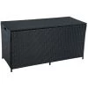 ESTEXO Auflagenbox Poly Rattan Kissenbox Gartenbox Aufbewahrungsbox Schwarz