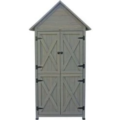 HABAU Gartenschrank Lena, Grau, 84 X 45 X 178 Cm