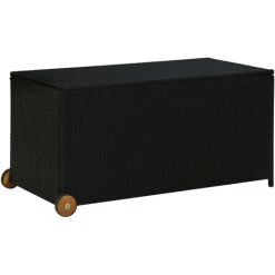 ASUPERMALL Garten-Aufbewahrungsbox Schwarz 130x65x115 Cm Poly Rattan