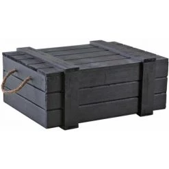 AUBRY GASPARD Kiste Aus Schwarz Gestrichenem Holz