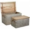 AUBRY GASPARD Kiste Aus Geweißtem Poelet-Rattan (Doppelpack)