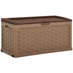 Gartenbox 335 L Schokoladenbraun PP Rattan VidaXL
