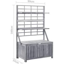 Aufbewahrungstruhe Mit Rankgitter 99x55x160cm Massivholz Akazie VidaXL -Aufbewahrung im Garten Verkäufe 2022 37549836 3