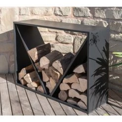 Westmann Stahl Kaminholzregal Holzlager Schwarz 114,5x35x80 Cm -Aufbewahrung im Garten Verkäufe 2022 39491638 3