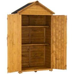 MCombo Gartenschrank Geräteschuppen Werkzeugschrank 1000, Outdoor-Schrank Gartenbox, Mit Satteldach, Aus Holz, Natur, 48 X 90 X 178 Cm -Aufbewahrung im Garten Verkäufe 2022 39762522 4