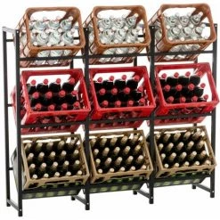 Mila Möbel 9er Getränkekistenständer Lennert - Schwarz