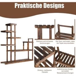 GOPLUS Blumenregal Aus Massivholz, Blumentreppen Mit Mehreren Etagen, MehrstoeckigesPflanzenregal, Blumenstaender Für Balkon, Wohnzimmer Oder Garten, Für Innen Und Aussen (7 Etagen) -Aufbewahrung im Garten Verkäufe 2022 40370676 4