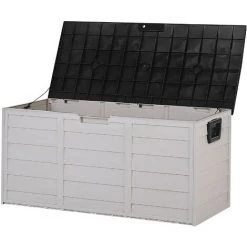 BELIANI Auflagenbox Beige / Schwarz Kunststoff 112 X 50 Cm Für Garten Für Terrasse Für Outdoor