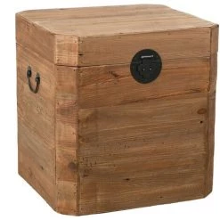 AUBRY GASPARD Quadratische Kiste Aus Recyclingkiefernholz Und Metall