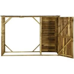 BEARSU Geräteschuppen Mit Unterstand Kiefernholz 253×80×170 Cm -Aufbewahrung im Garten Verkäufe 2022 42108916 3