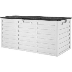 FEMOR 265L Auflagenbox/Kissenbox -Gartenbox Mit Griffen Und Rollen, Dient Zum Organisieren Und Aufbewahren Von Gartengeräten, Gartenmöbeln Und Zubehör Für Schwimmbäder