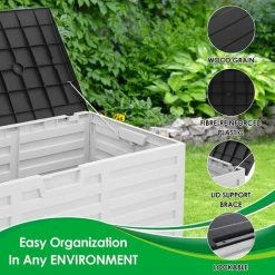 FEMOR 265L Auflagenbox/Kissenbox -Gartenbox Mit Griffen Und Rollen, Dient Zum Organisieren Und Aufbewahren Von Gartengeräten, Gartenmöbeln Und Zubehör Für Schwimmbäder -Aufbewahrung im Garten Verkäufe 2022 43485762 4