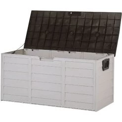 BELIANI Auflagenbox Beige / Braun Kunststoff 112 X 50 Cm Für Garten Für Terrasse Für Outdoor