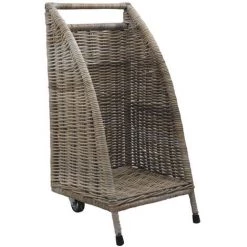 AUBRY GASPARD Kaminholzkorb Mit Rollen