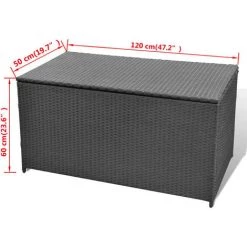 Gartenbox Schwarz 120x50x60 Cm Poly Rattan VidaXL -Aufbewahrung im Garten Verkäufe 2022 4732288 3
